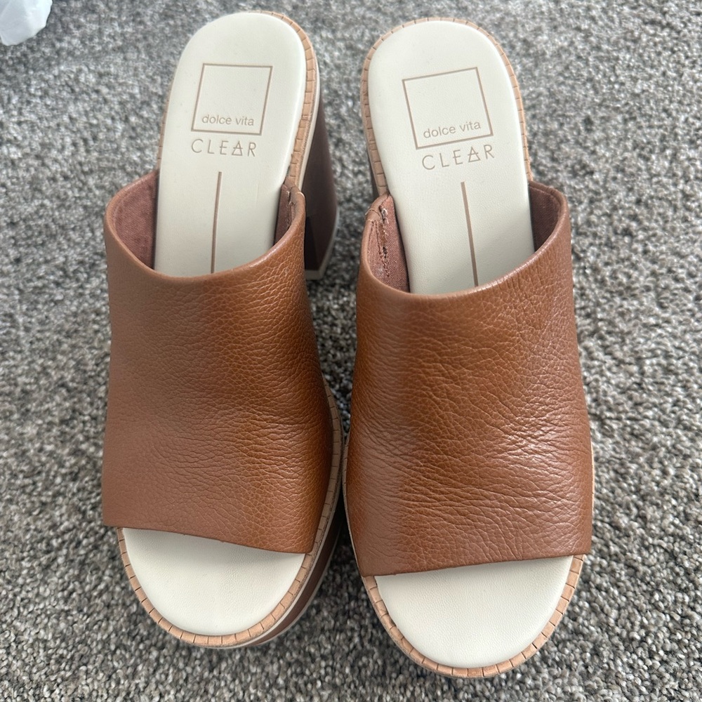 Dolce Vita Tan Leather Mules
